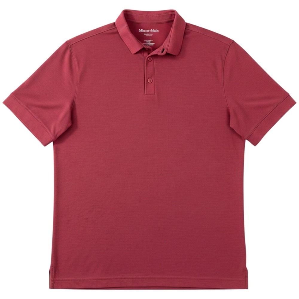 Mizzen + Main Polo Shirt Mens M Red Clay Kent Trim Slim Performance Golf Stretch